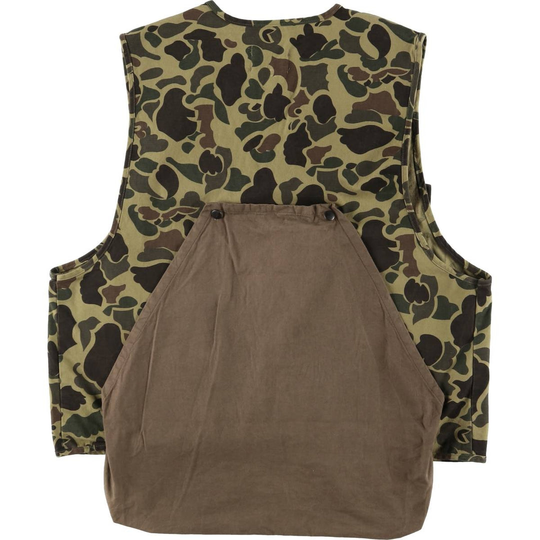 Vintage 80s-90'S Red Head Blue Bill Camouflage Pattern Hunting Vest, Men's Size L cotton Khaki type Vintage Second Hand