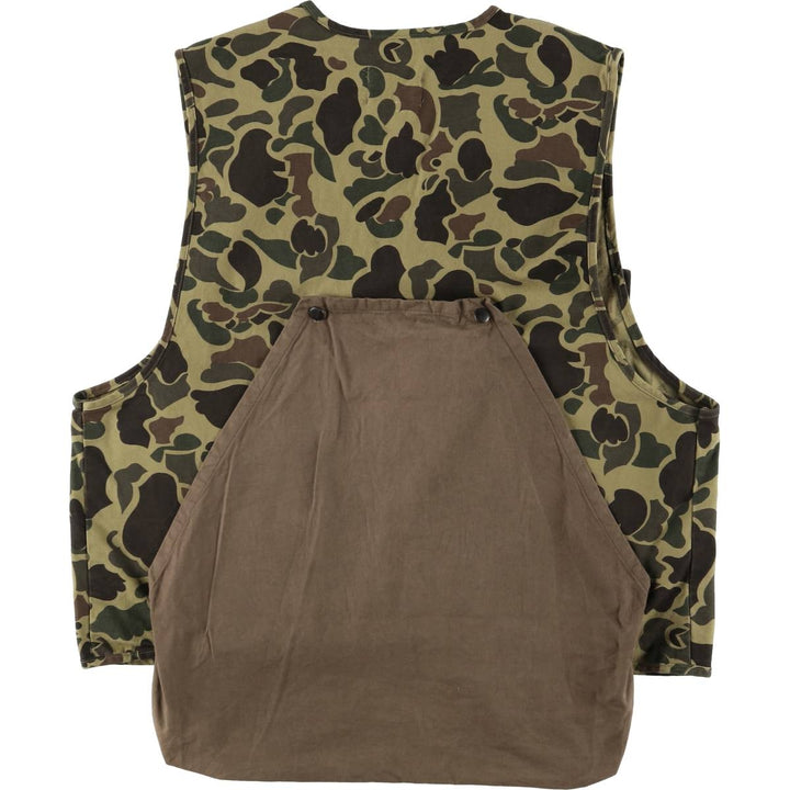 Vintage 80s-90'S Red Head Blue Bill Camouflage Pattern Hunting Vest, Men's Size L cotton Khaki type Vintage Second Hand