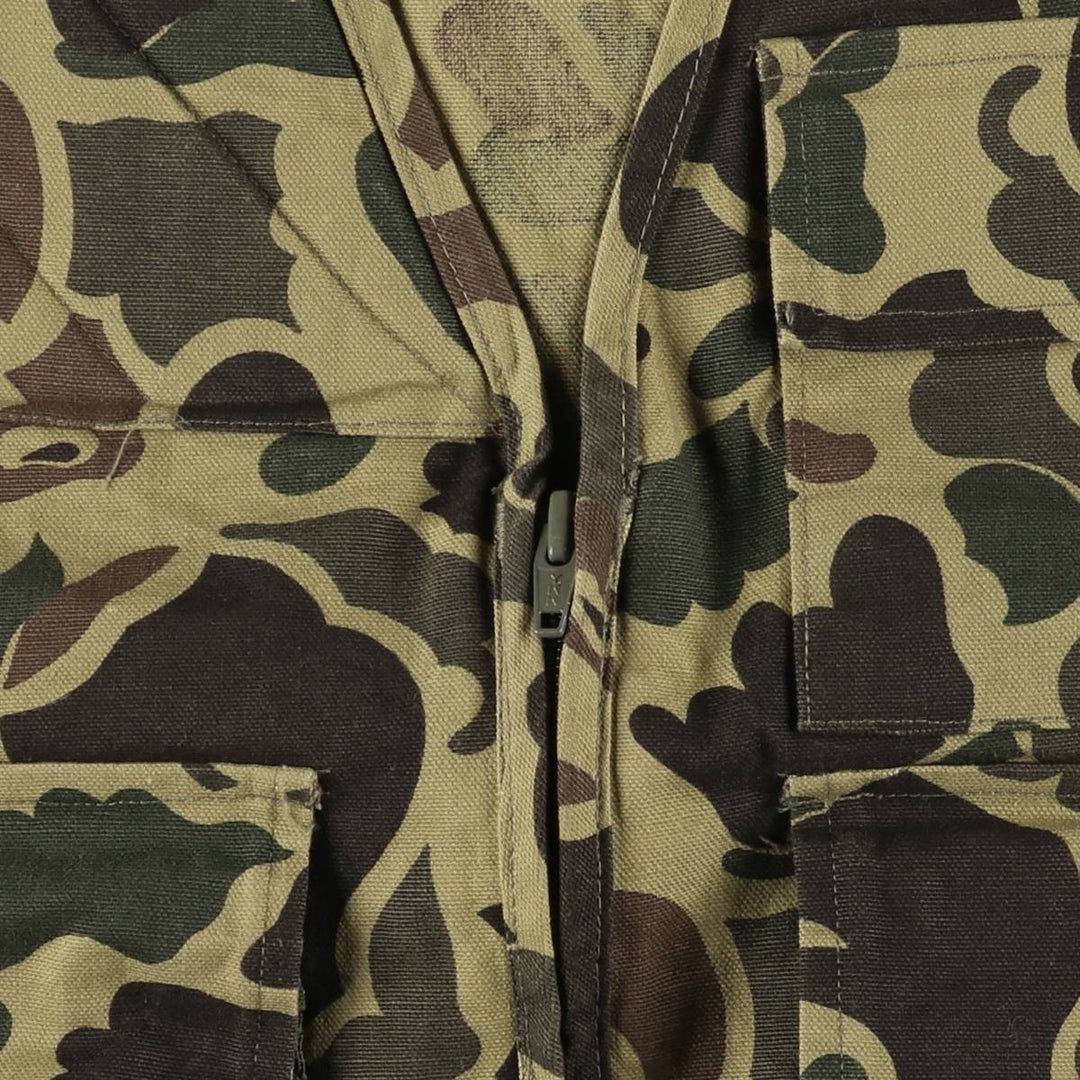 Vintage 80s-90'S Red Head Blue Bill Camouflage Pattern Hunting Vest, Men's Size L cotton Khaki type Vintage Second Hand
