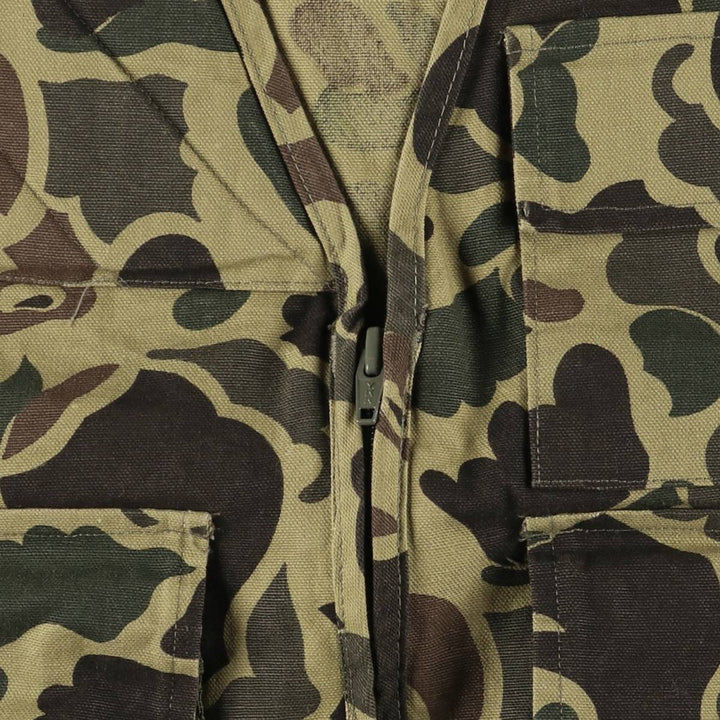 Vintage 80s-90'S Red Head Blue Bill Camouflage Pattern Hunting Vest, Men's Size L cotton Khaki type Vintage Second Hand