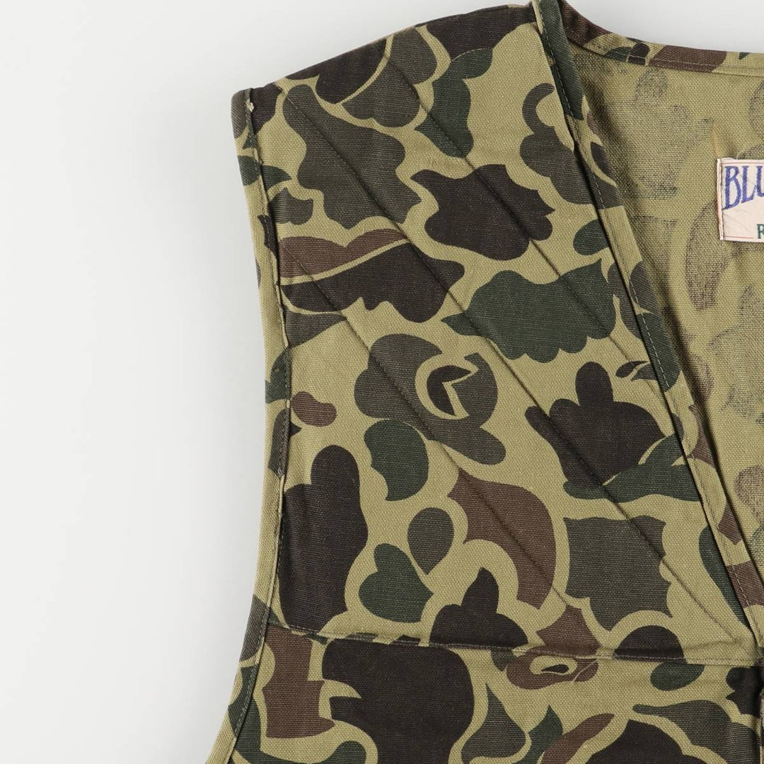 Vintage 80s-90'S Red Head Blue Bill Camouflage Pattern Hunting Vest, Men's Size L cotton Khaki type Vintage Second Hand