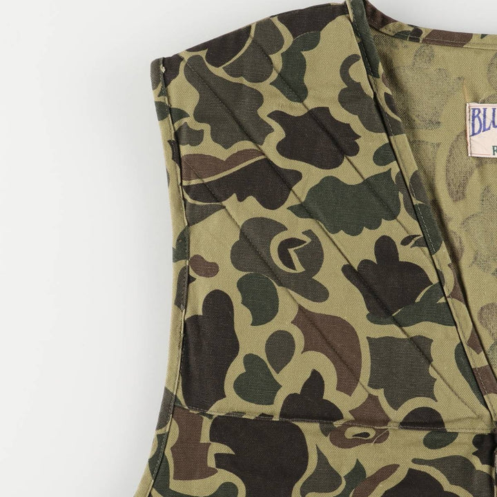 Vintage 80s-90'S Red Head Blue Bill Camouflage Pattern Hunting Vest, Men's Size L cotton Khaki type Vintage Second Hand