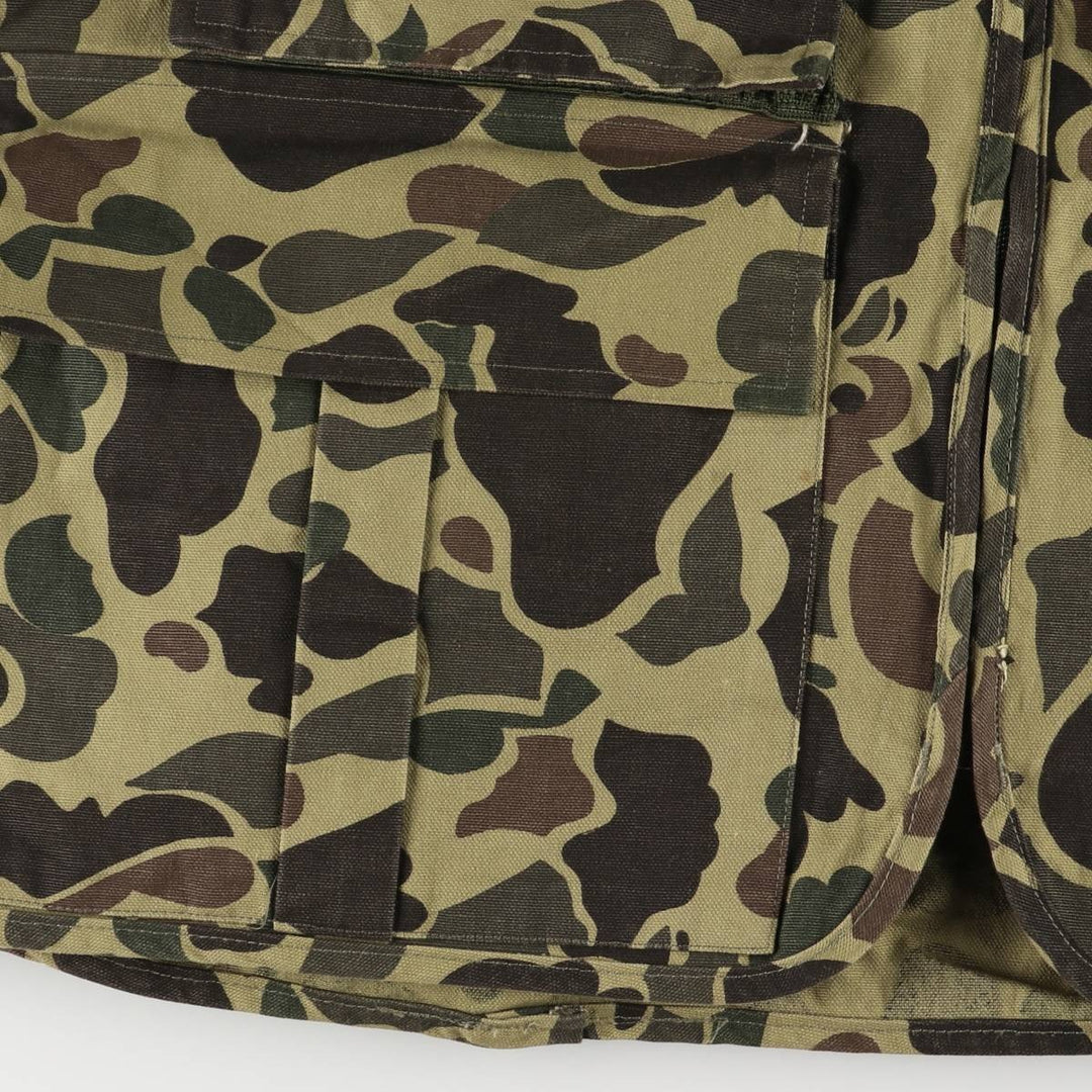 Vintage 80s-90'S Red Head Blue Bill Camouflage Pattern Hunting Vest, Men's Size L cotton Khaki type Vintage Second Hand