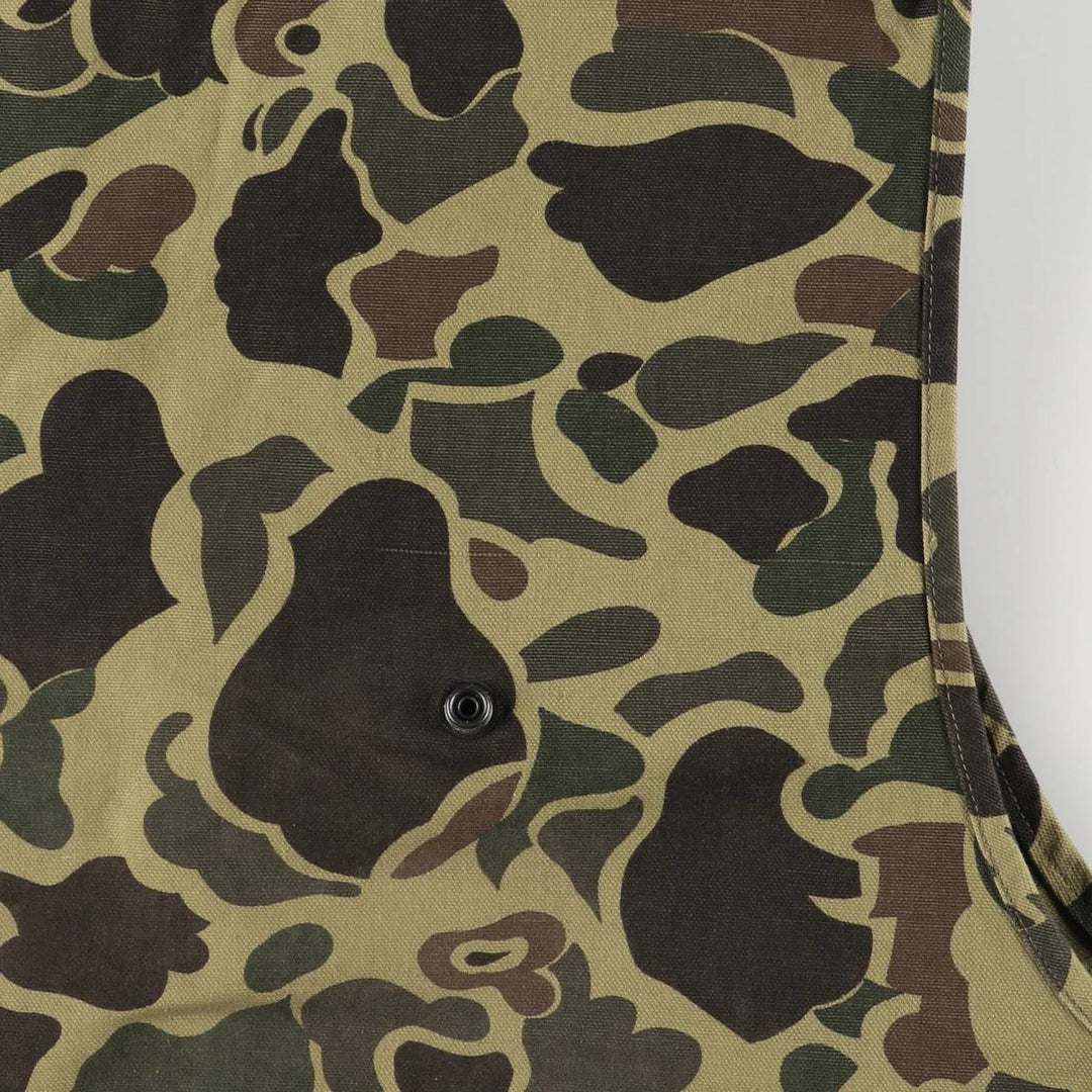 Vintage 80s-90'S Red Head Blue Bill Camouflage Pattern Hunting Vest, Men's Size L cotton Khaki type Vintage Second Hand