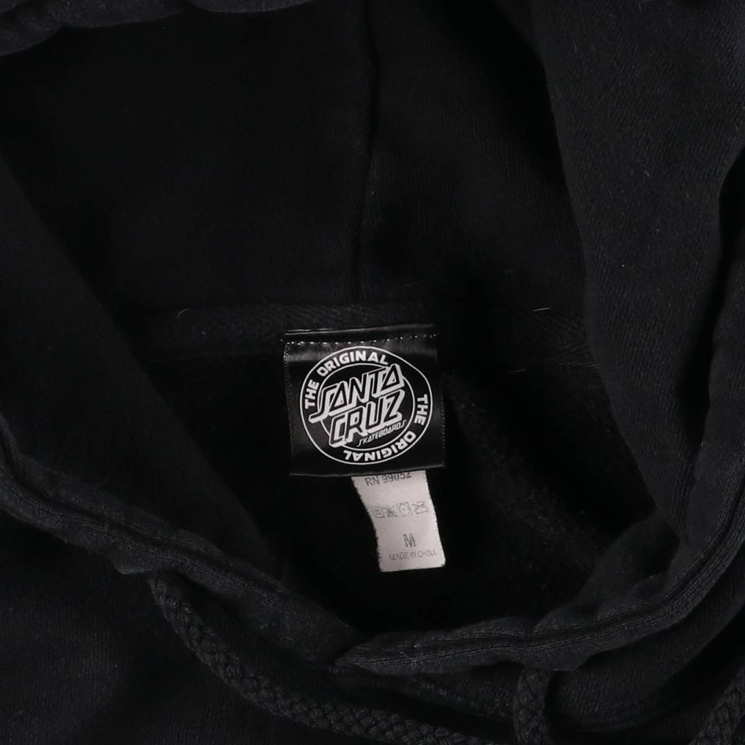 Santa Cruz SANTA CRUZ sweatshirt pullover hoodie, men's size M cotton black type Vintage Second Hand