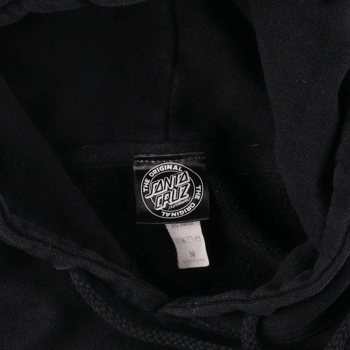 Santa Cruz SANTA CRUZ sweatshirt pullover hoodie, men's size M cotton black type Vintage Second Hand