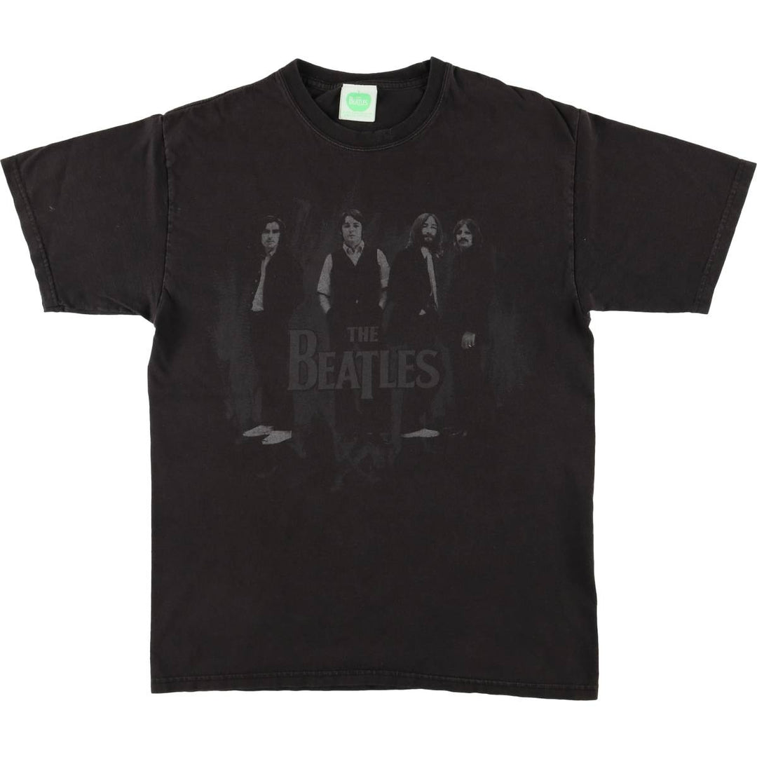 00's THE BEATLES Band T-shirt, Band T, Men's M size cotton black type Vintage Second Hand