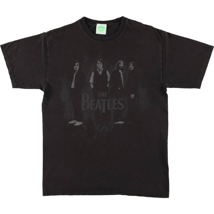 00's THE BEATLES Band T-shirt, Band T, Men's M size cotton black type Vintage Second Hand
