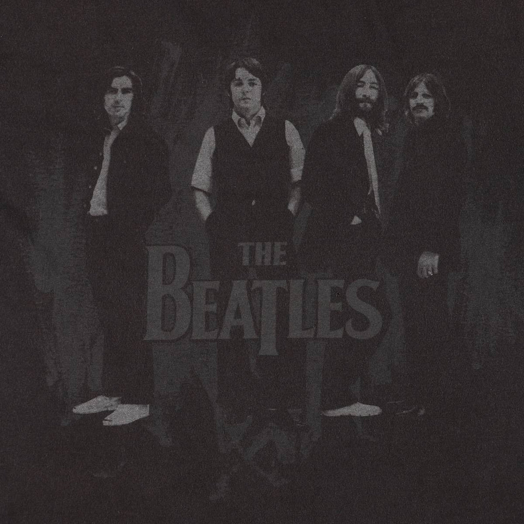 00's THE BEATLES Band T-shirt, Band T, Men's M size cotton black type Vintage Second Hand