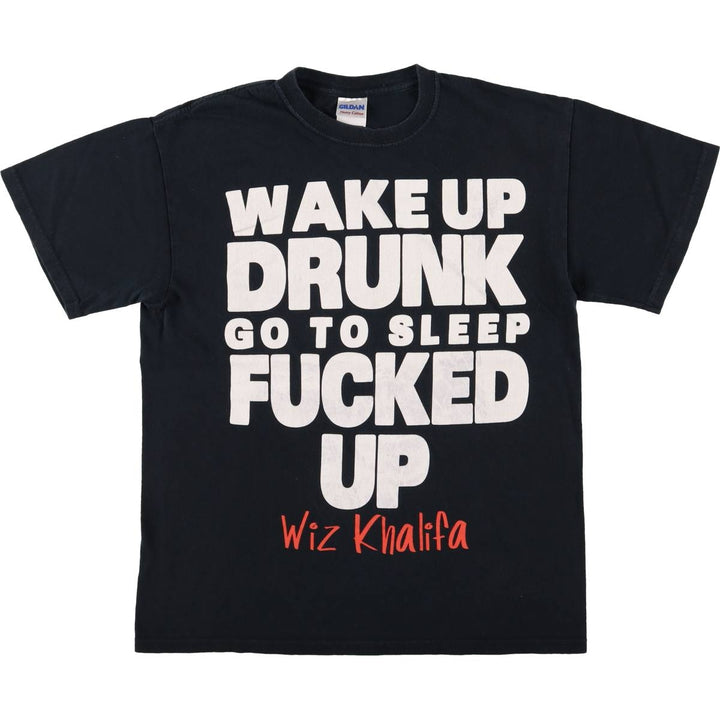 Gildan Wiz Khalifa Rap T-Shirt, Men's Size Medium cotton black type Vintage Second Hand