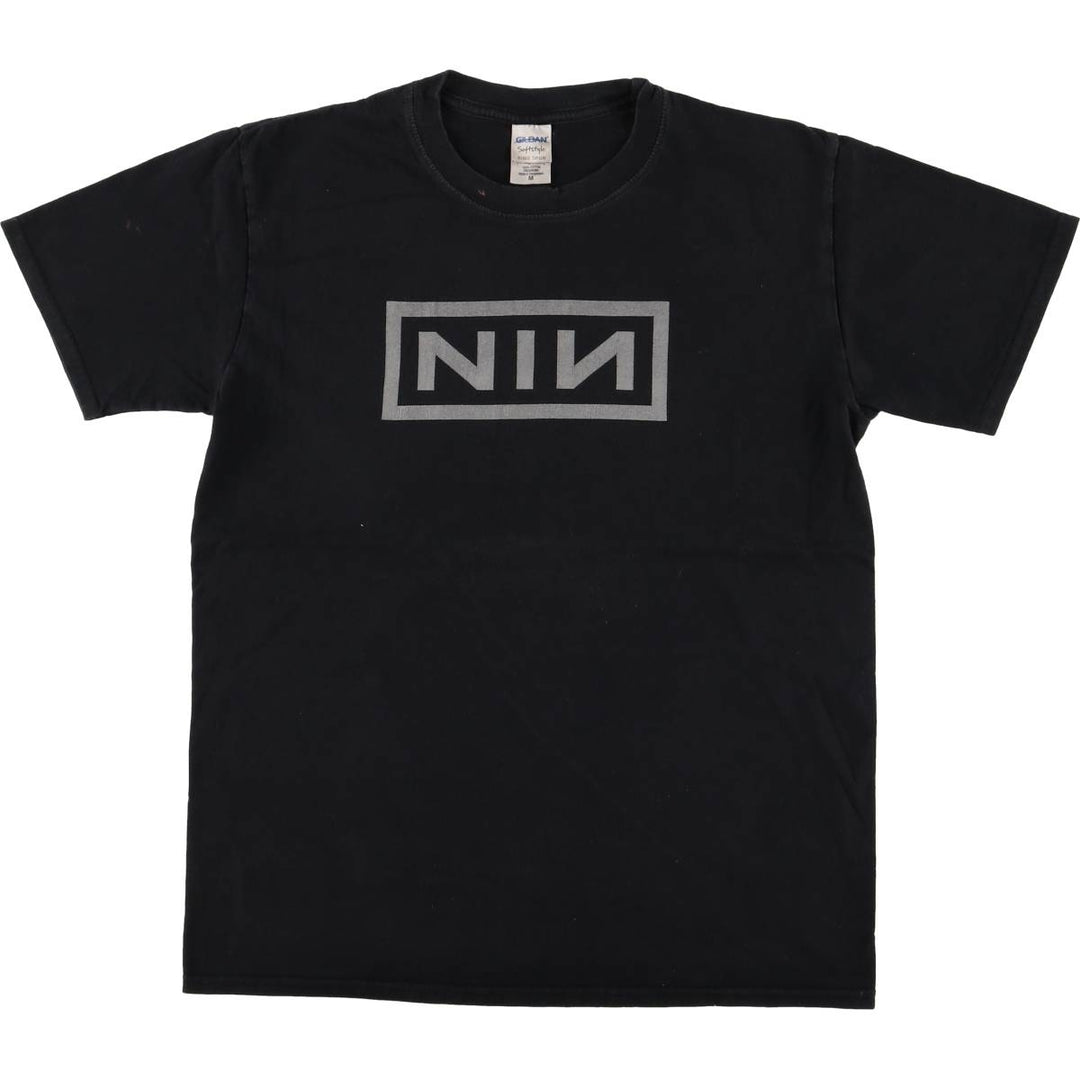 Gildan Soft Style Nine Inch Nails Band T-Shirt, Men's Size Medium cotton black type Vintage Second Hand