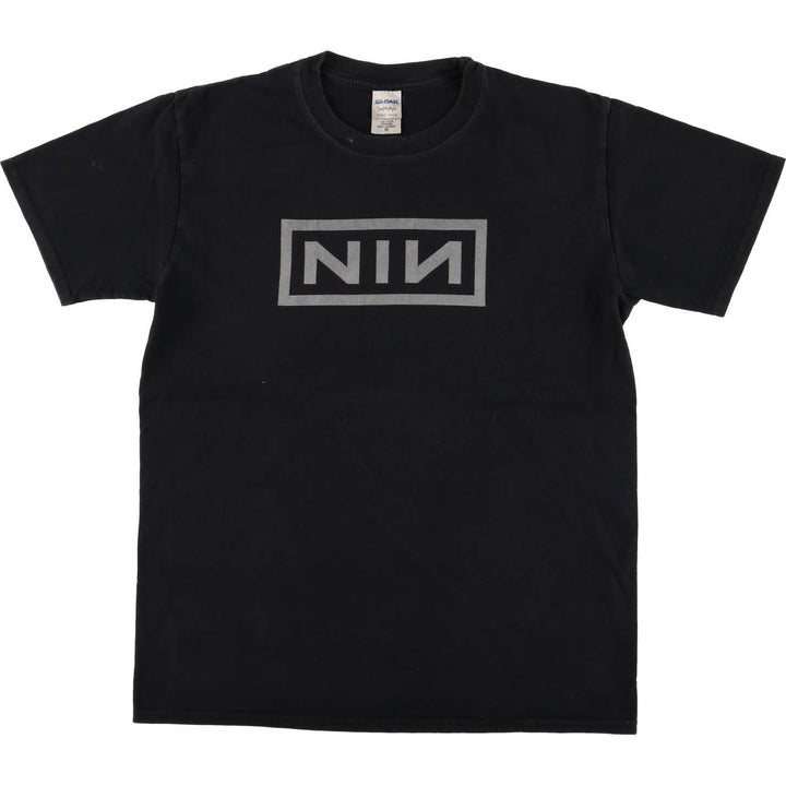 Gildan Soft Style Nine Inch Nails Band T-Shirt, Men's Size Medium cotton black type Vintage Second Hand