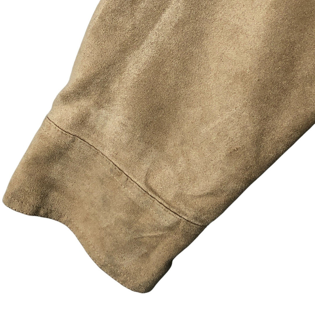 Craft and Barrow long-sleeved faux suede shirt, women's size XL polyester Beige type Vintage Second Hand
