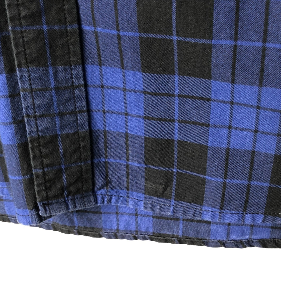 Eddie Bauer Long Sleeve Button-Down Check Shirt, Men's Size M cotton blue type Vintage Second Hand