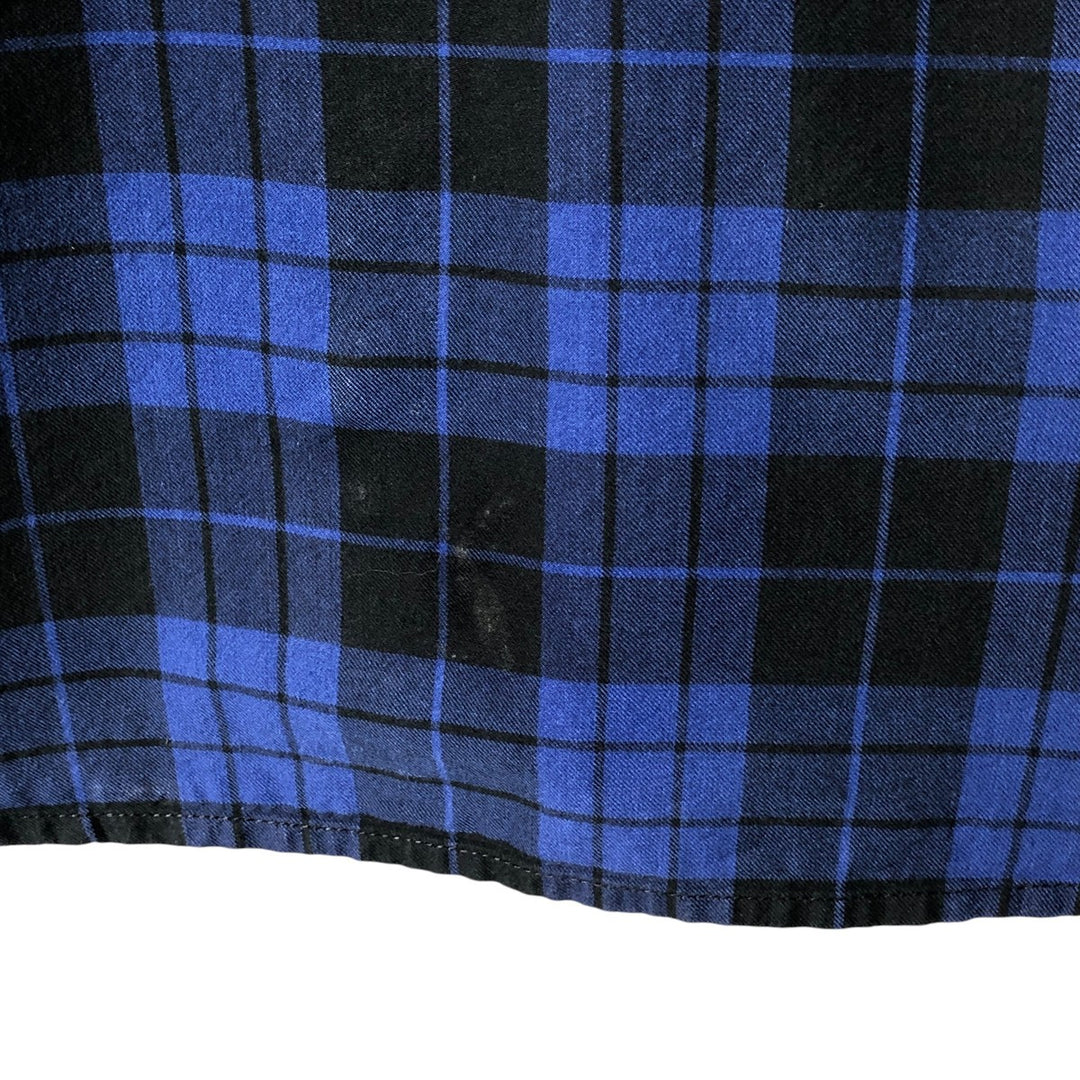 Eddie Bauer Long Sleeve Button-Down Check Shirt, Men's Size M cotton blue type Vintage Second Hand