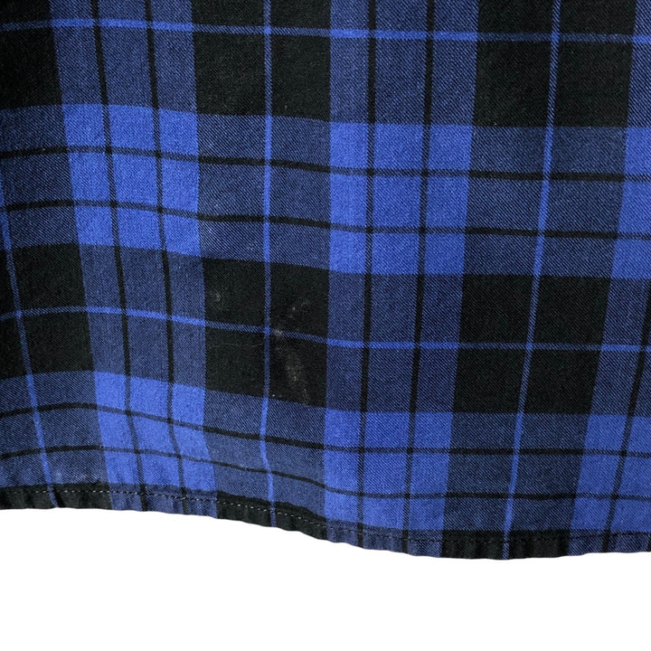 Eddie Bauer Long Sleeve Button-Down Check Shirt, Men's Size M cotton blue type Vintage Second Hand
