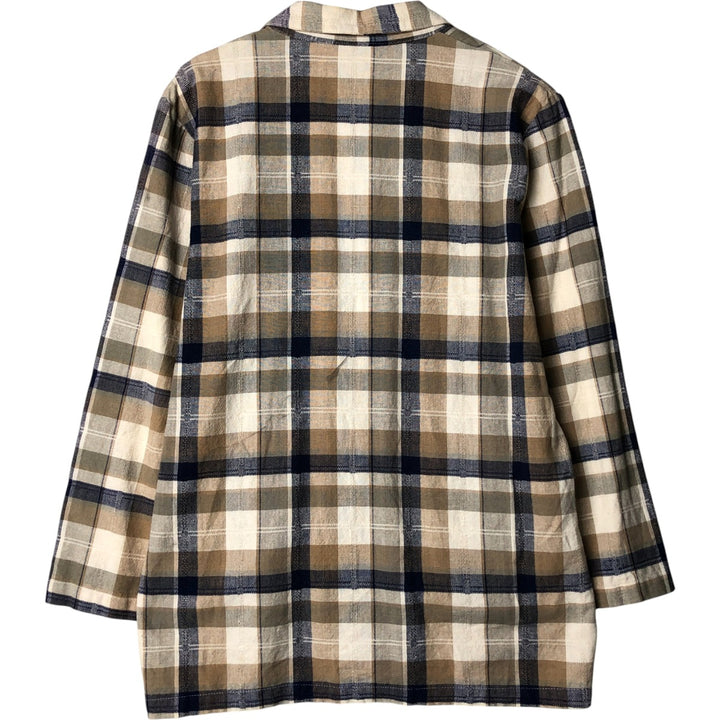 Erika Check Pattern Easy Jacket, Tailored Jacket, Women's Size M cotton Beige type Vintage Second Hand