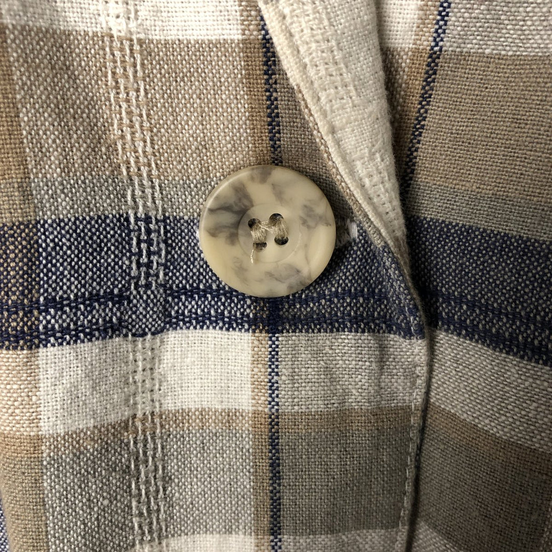 Erika Check Pattern Easy Jacket, Tailored Jacket, Women's Size M cotton Beige type Vintage Second Hand