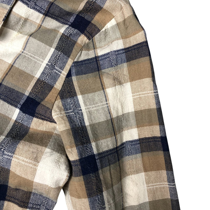 Erika Check Pattern Easy Jacket, Tailored Jacket, Women's Size M cotton Beige type Vintage Second Hand