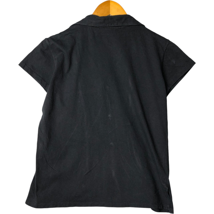 agnes b. PARIS short-sleeved open-collar shirt, women's size S cotton black type Vintage Second Hand