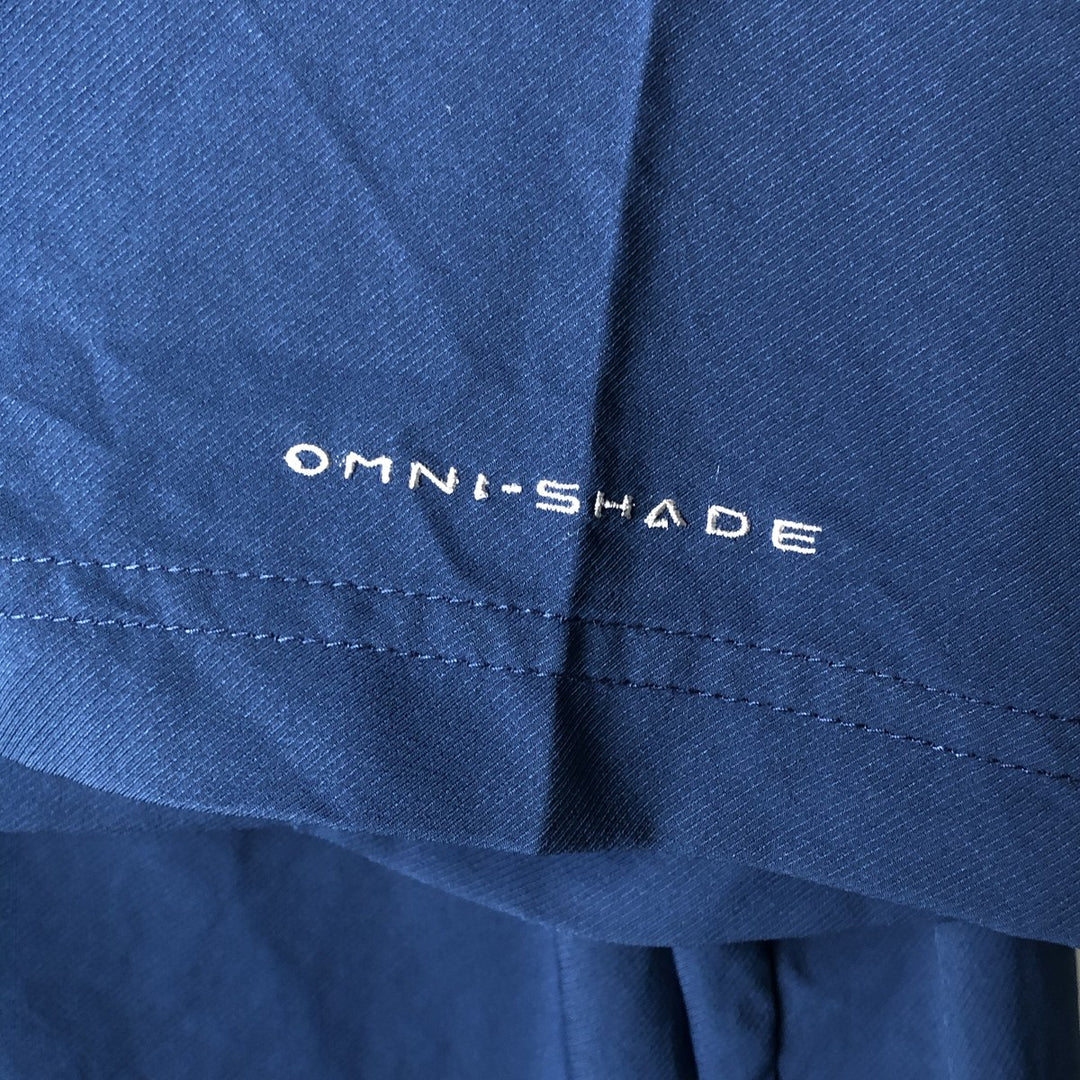 Columbia PFG OMNI-SHADE Omni-Shade Button-Down Short Sleeve Fishing Shirt, Men's XL polyester blue type Vintage Second Hand