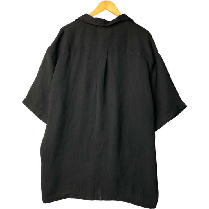 Le MONDE Short Sleeve Open Collar Polyester Shirt, Men's Size XL polyester black type Vintage Second Hand