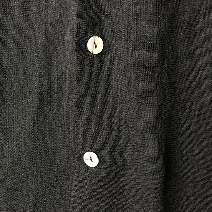 Le MONDE Short Sleeve Open Collar Polyester Shirt, Men's Size XL polyester black type Vintage Second Hand