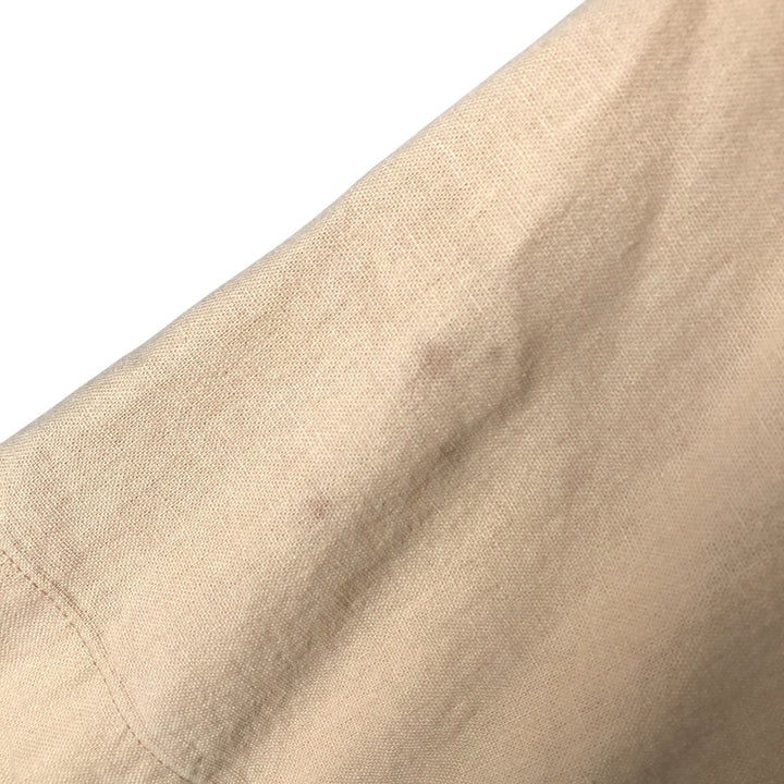 CLASSICO Short Sleeve Open Collar Rayon and Linen Box Shirt, Men's XL linen Beige type Vintage Second Hand
