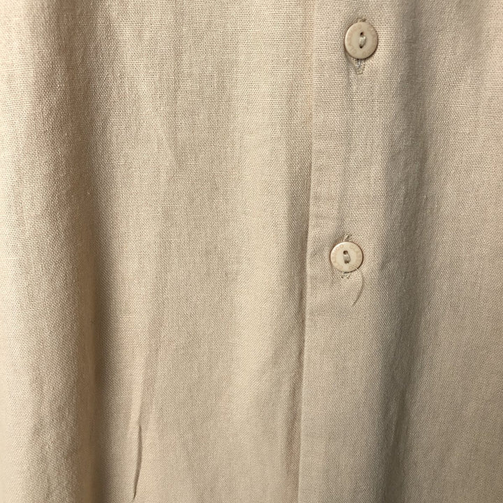 CLASSICO Short Sleeve Open Collar Rayon and Linen Box Shirt, Men's XL linen Beige type Vintage Second Hand