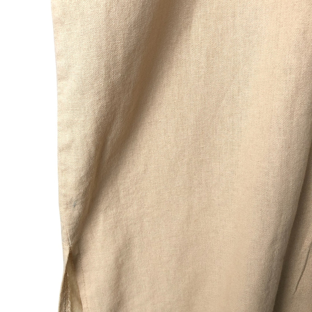 CLASSICO Short Sleeve Open Collar Rayon and Linen Box Shirt, Men's XL linen Beige type Vintage Second Hand