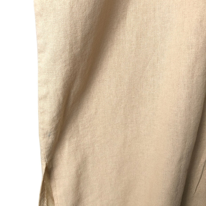 CLASSICO Short Sleeve Open Collar Rayon and Linen Box Shirt, Men's XL linen Beige type Vintage Second Hand