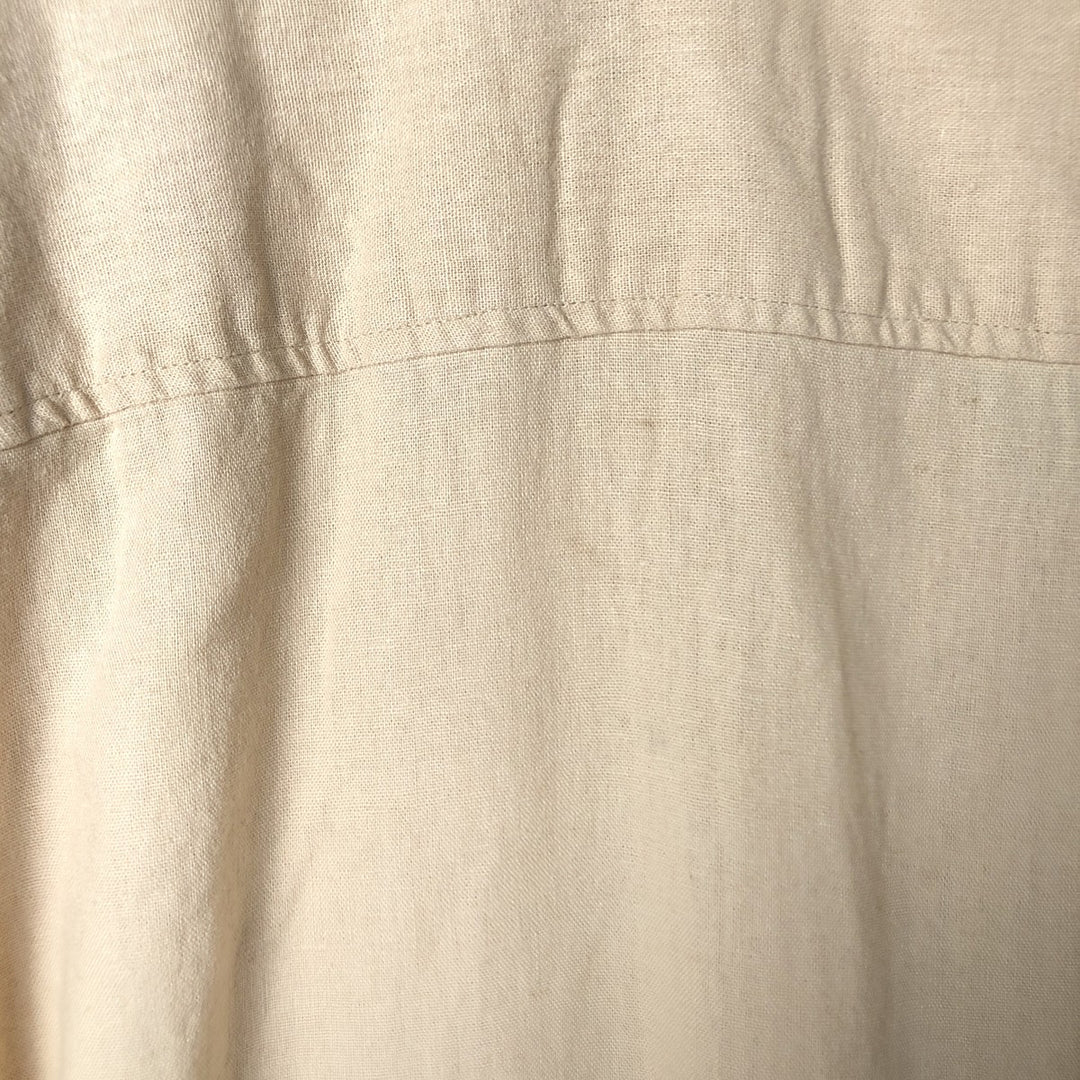 CLASSICO Short Sleeve Open Collar Rayon and Linen Box Shirt, Men's XL linen Beige type Vintage Second Hand
