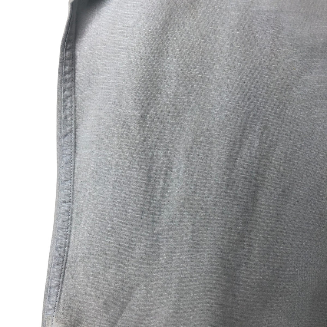 2000'S Banana Republic short-sleeved open-collar linen box shirt, men's size M linen Blue type light blue Vintage Second Hand