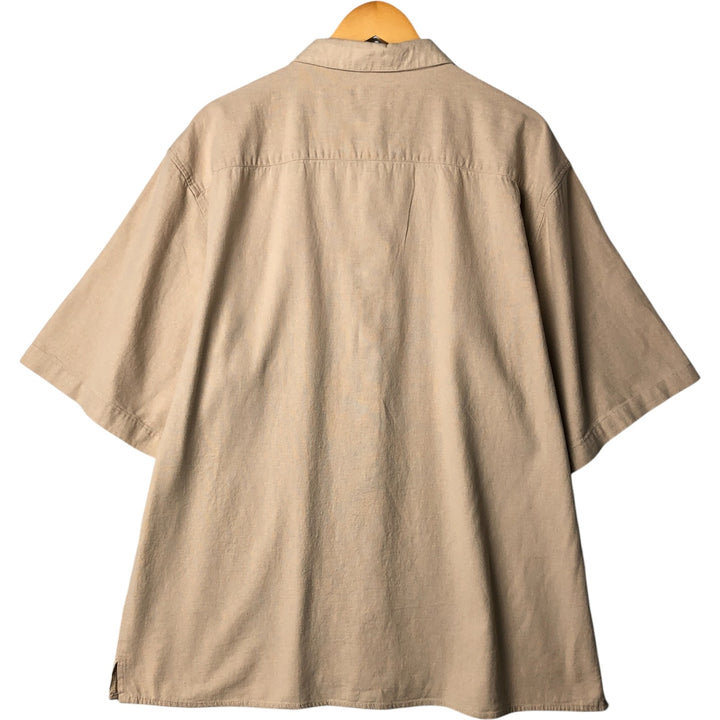 TRUST Short Sleeve Open Collar Linen Shirt, Box Shirt, Men's XL unclear Beige type Vintage Second Hand