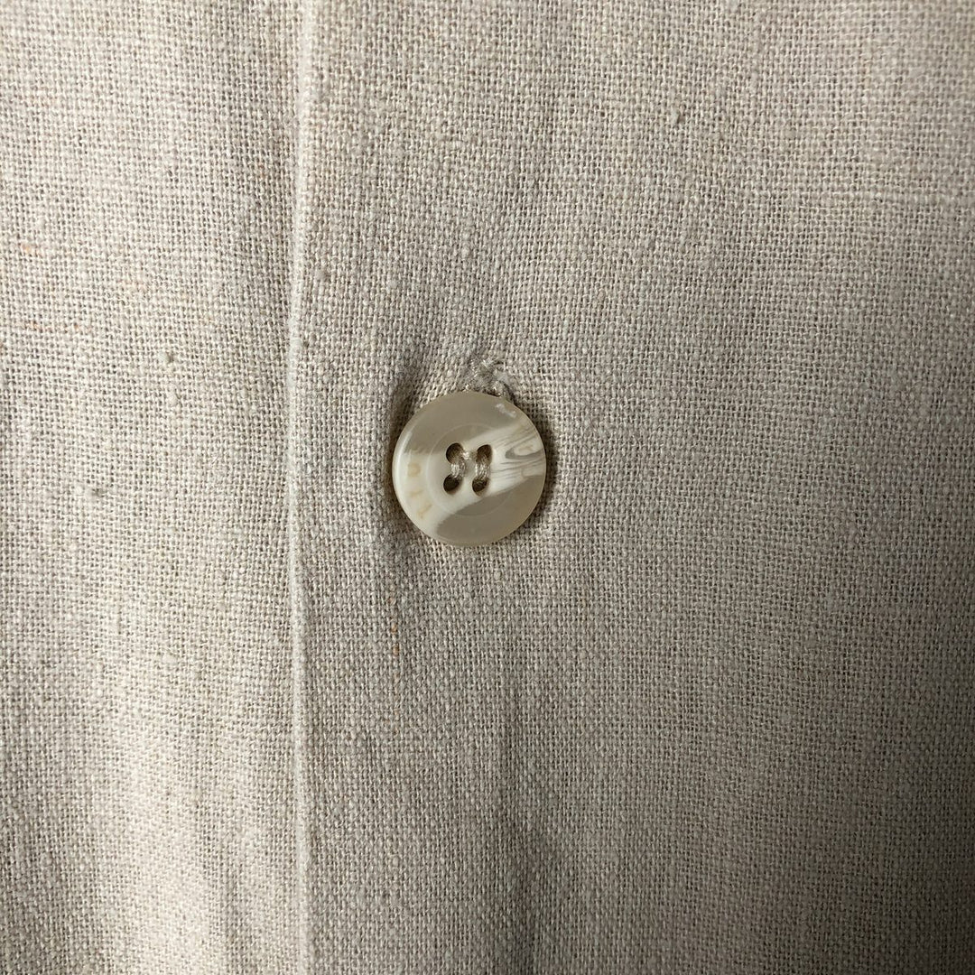 TRUST Short Sleeve Open Collar Linen Shirt, Box Shirt, Men's XL unclear Beige type Vintage Second Hand