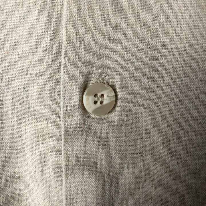 TRUST Short Sleeve Open Collar Linen Shirt, Box Shirt, Men's XL unclear Beige type Vintage Second Hand