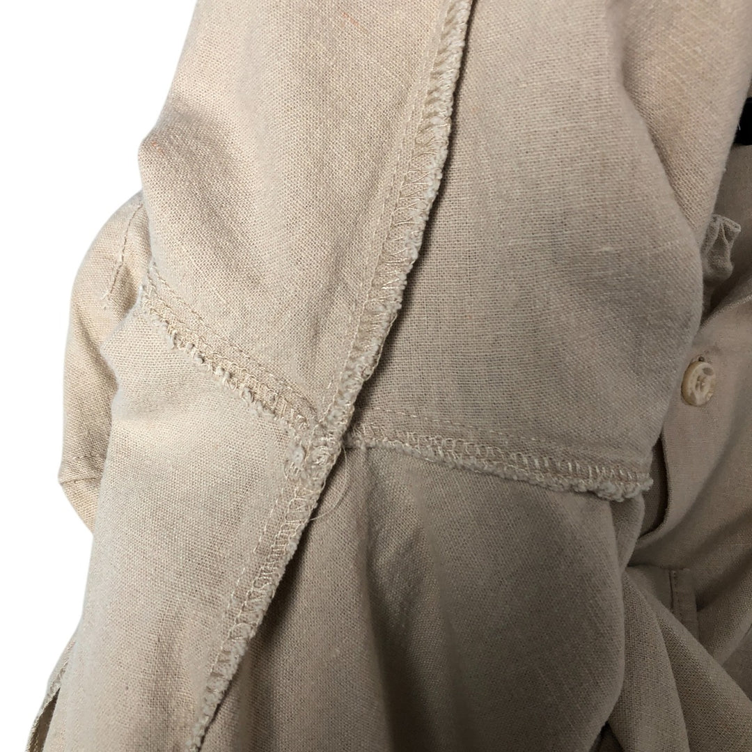 TRUST Short Sleeve Open Collar Linen Shirt, Box Shirt, Men's XL unclear Beige type Vintage Second Hand