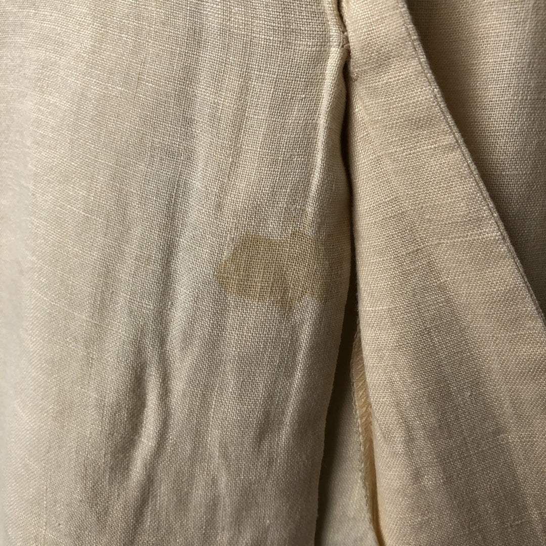 BRUNO SOFT LINEN Short Sleeve Open Collar Linen Shirt, Box Shirt, Men's Size L linen unbleached Vintage Second Hand