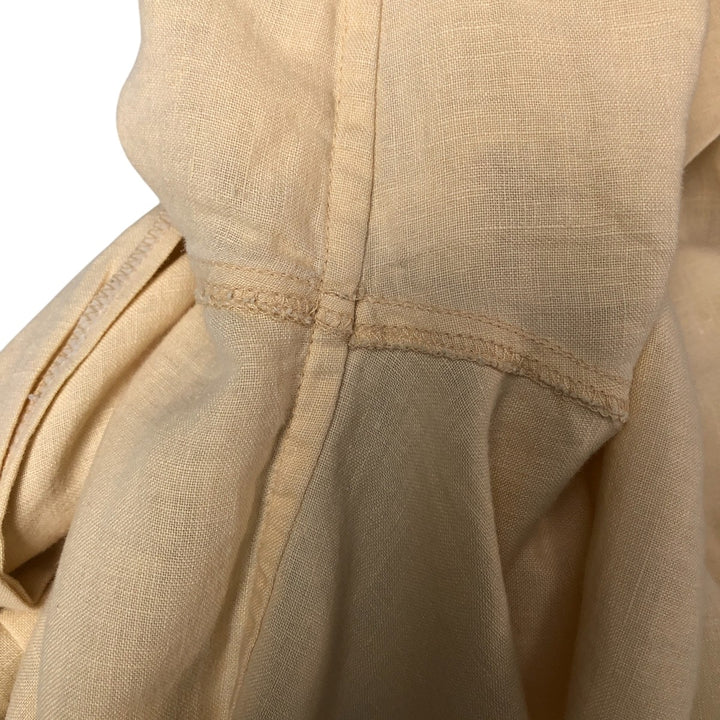BRUNO SOFT LINEN Short Sleeve Open Collar Linen Shirt, Box Shirt, Men's Size L linen unbleached Vintage Second Hand