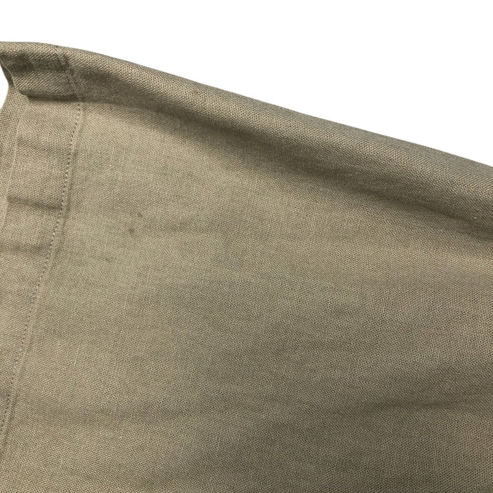 90'S TRUST Short Sleeve Open Collar Rayon and Linen Box Shirt, Men's Size XL, Vintage linen Beige type Vintage Second Hand