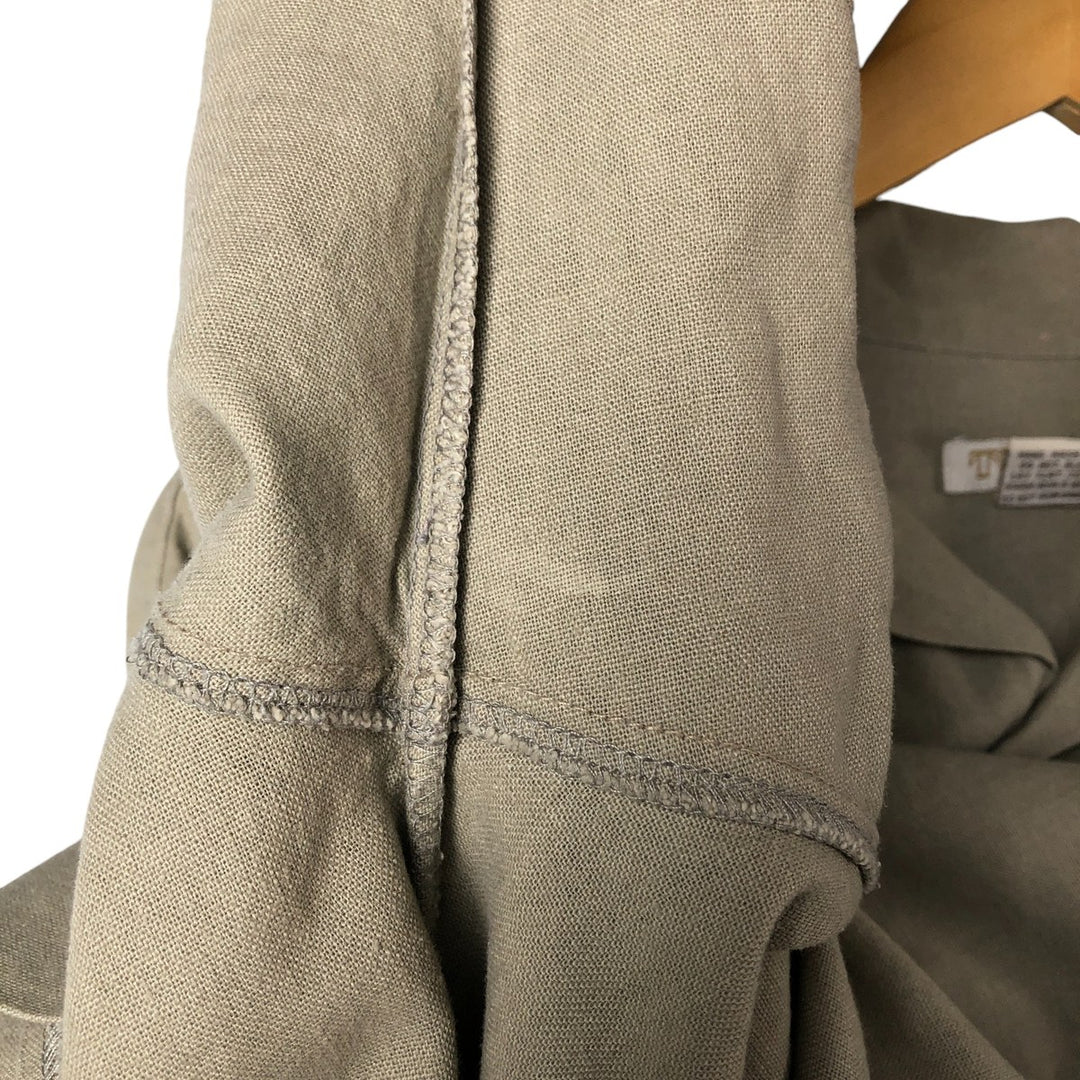 90'S TRUST Short Sleeve Open Collar Rayon and Linen Box Shirt, Men's Size XL, Vintage linen Beige type Vintage Second Hand