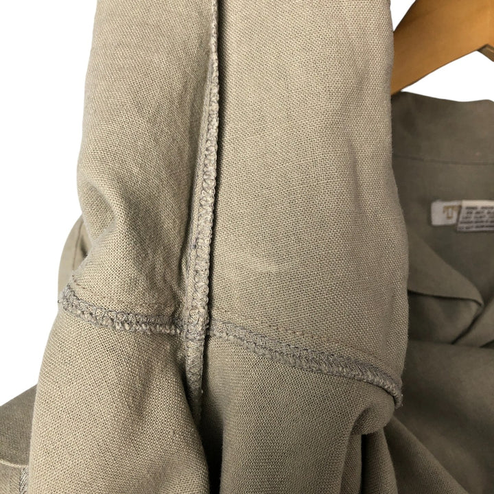 90'S TRUST Short Sleeve Open Collar Rayon and Linen Box Shirt, Men's Size XL, Vintage linen Beige type Vintage Second Hand