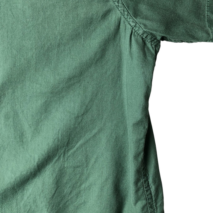 Banana Republic short-sleeved open-collar box shirt, men's size L unclear Green type dark green Vintage Second Hand