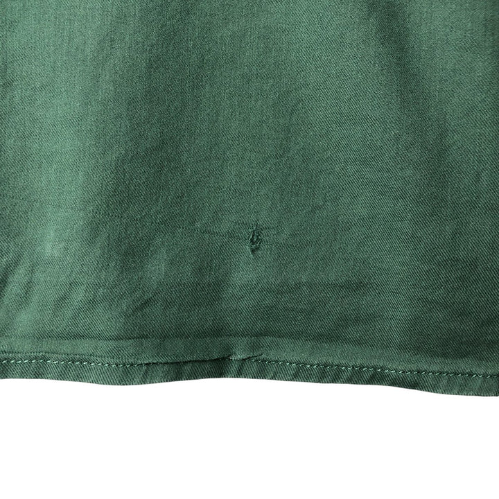 Banana Republic short-sleeved open-collar box shirt, men's size L unclear Green type dark green Vintage Second Hand