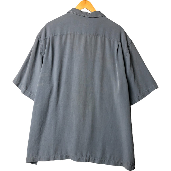 90'S Nat Nast short-sleeved open-collar silk shirt, men's size XL, vintage box shirt silk Blue type light blue Vintage Second Hand