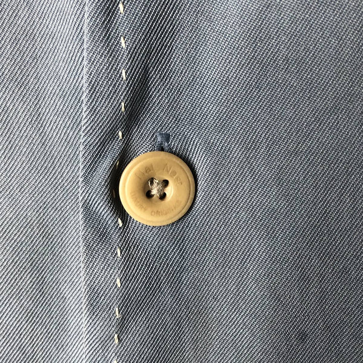 90'S Nat Nast short-sleeved open-collar silk shirt, men's size XL, vintage box shirt silk Blue type light blue Vintage Second Hand