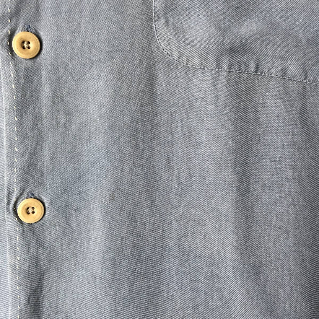 90'S Nat Nast short-sleeved open-collar silk shirt, men's size XL, vintage box shirt silk Blue type light blue Vintage Second Hand