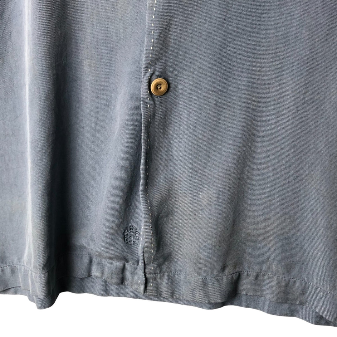 90'S Nat Nast short-sleeved open-collar silk shirt, men's size XL, vintage box shirt silk Blue type light blue Vintage Second Hand