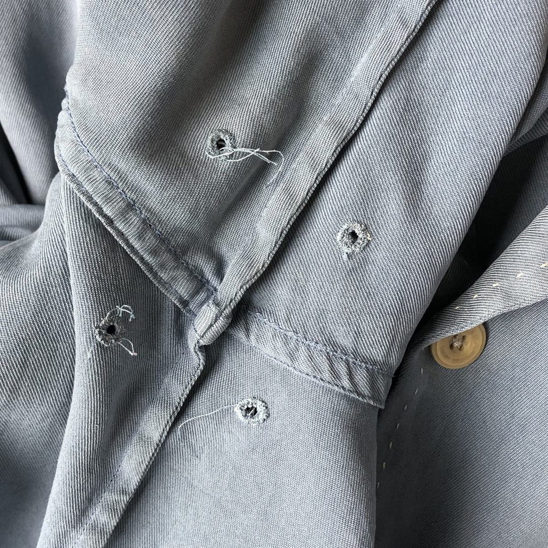 90'S Nat Nast short-sleeved open-collar silk shirt, men's size XL, vintage box shirt silk Blue type light blue Vintage Second Hand