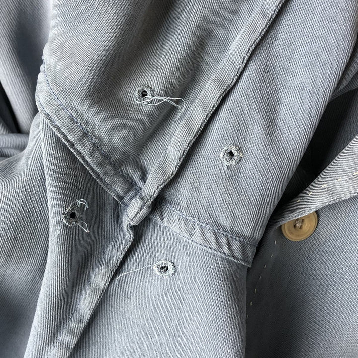 90'S Nat Nast short-sleeved open-collar silk shirt, men's size XL, vintage box shirt silk Blue type light blue Vintage Second Hand